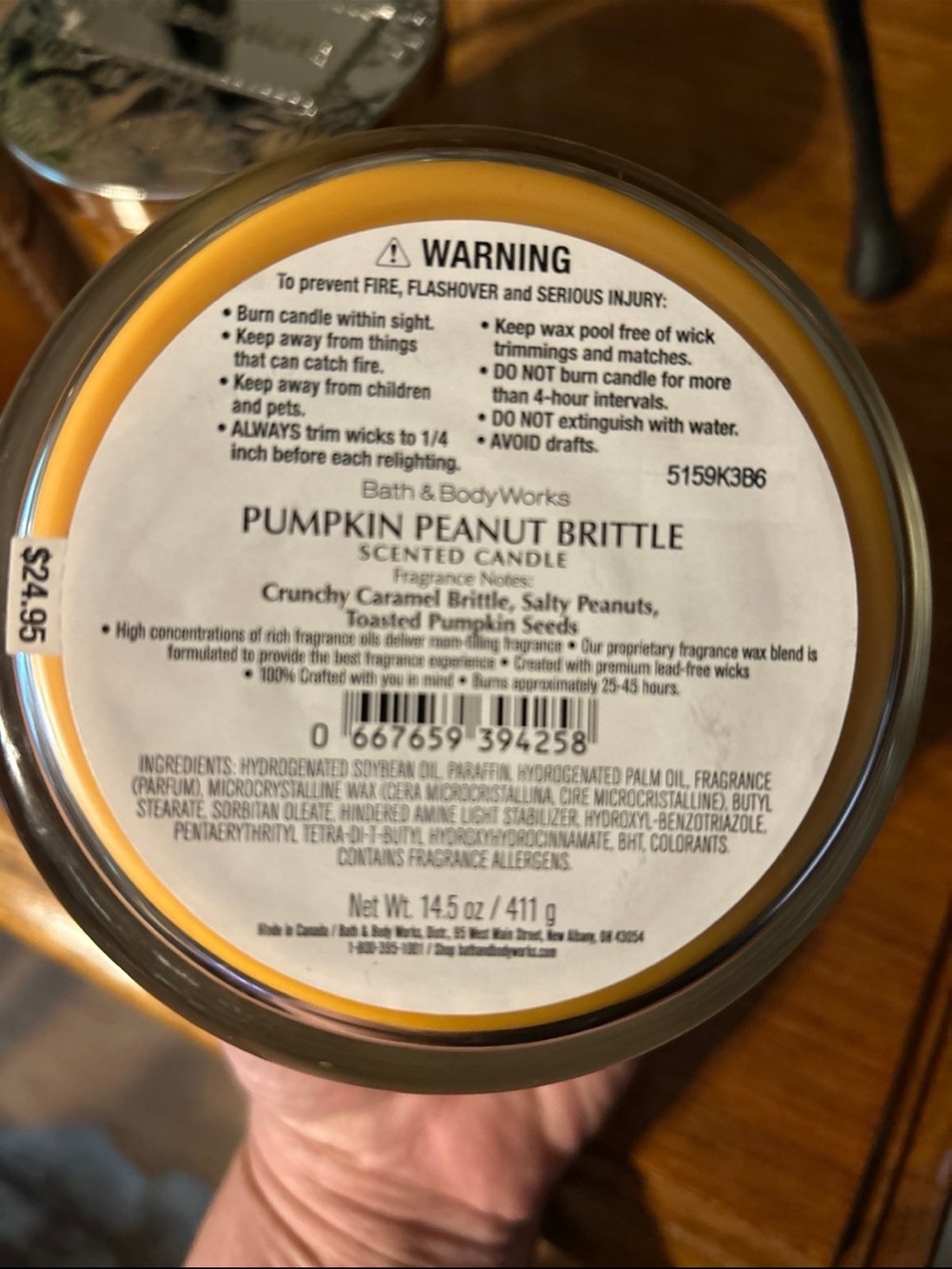 Bath & Body Works Pumpkin Peanut Brittle 3-Wick Candles - lot of 3 NWT - Picture 4 of 4